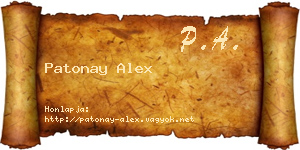 Patonay Alex névjegykártya
